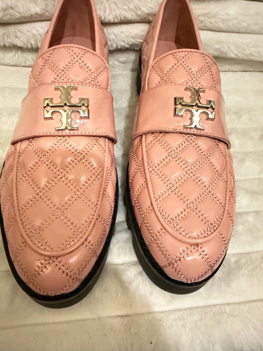 NEW Tory Burch Mini Everly Chunky Quilted Patent Loafers Women's, - Picture 3 of 9